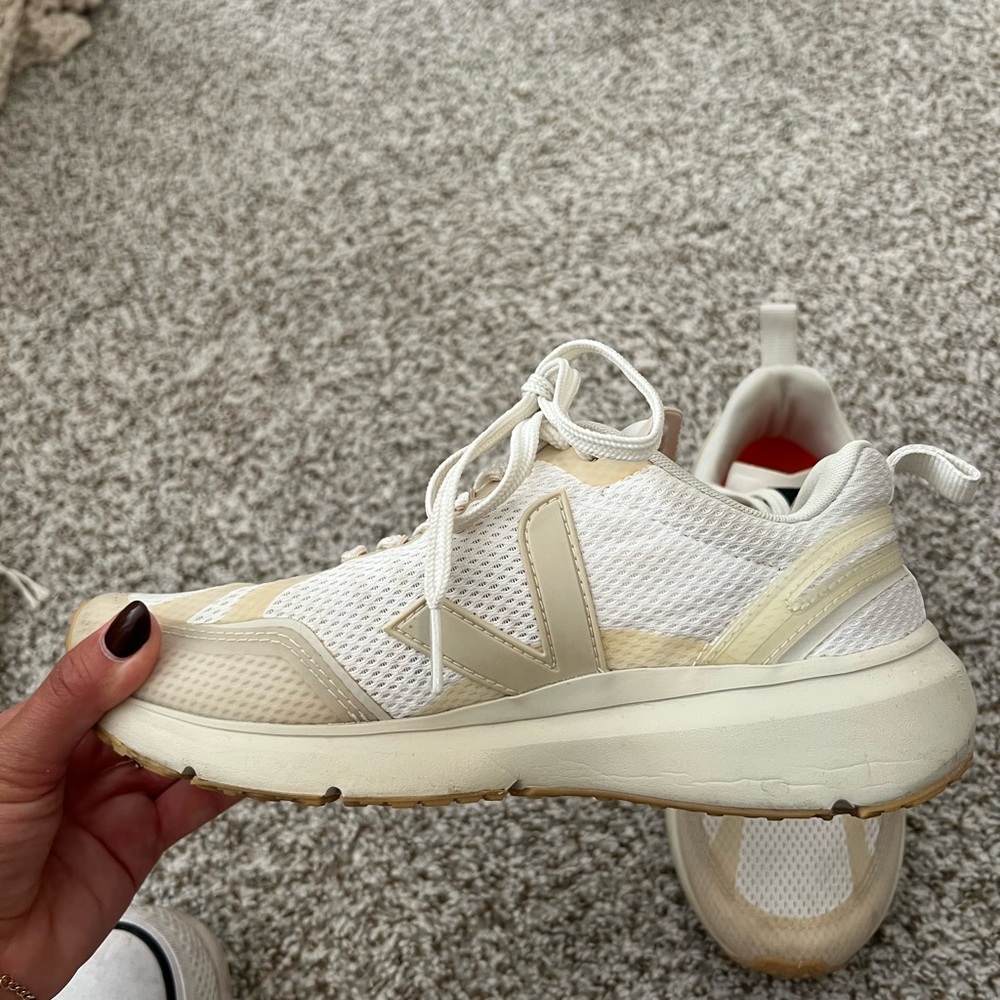 Veja Women's White and Tan Sneakers